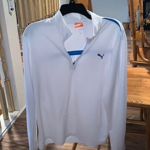 White and turquoise trim 1/4 zip